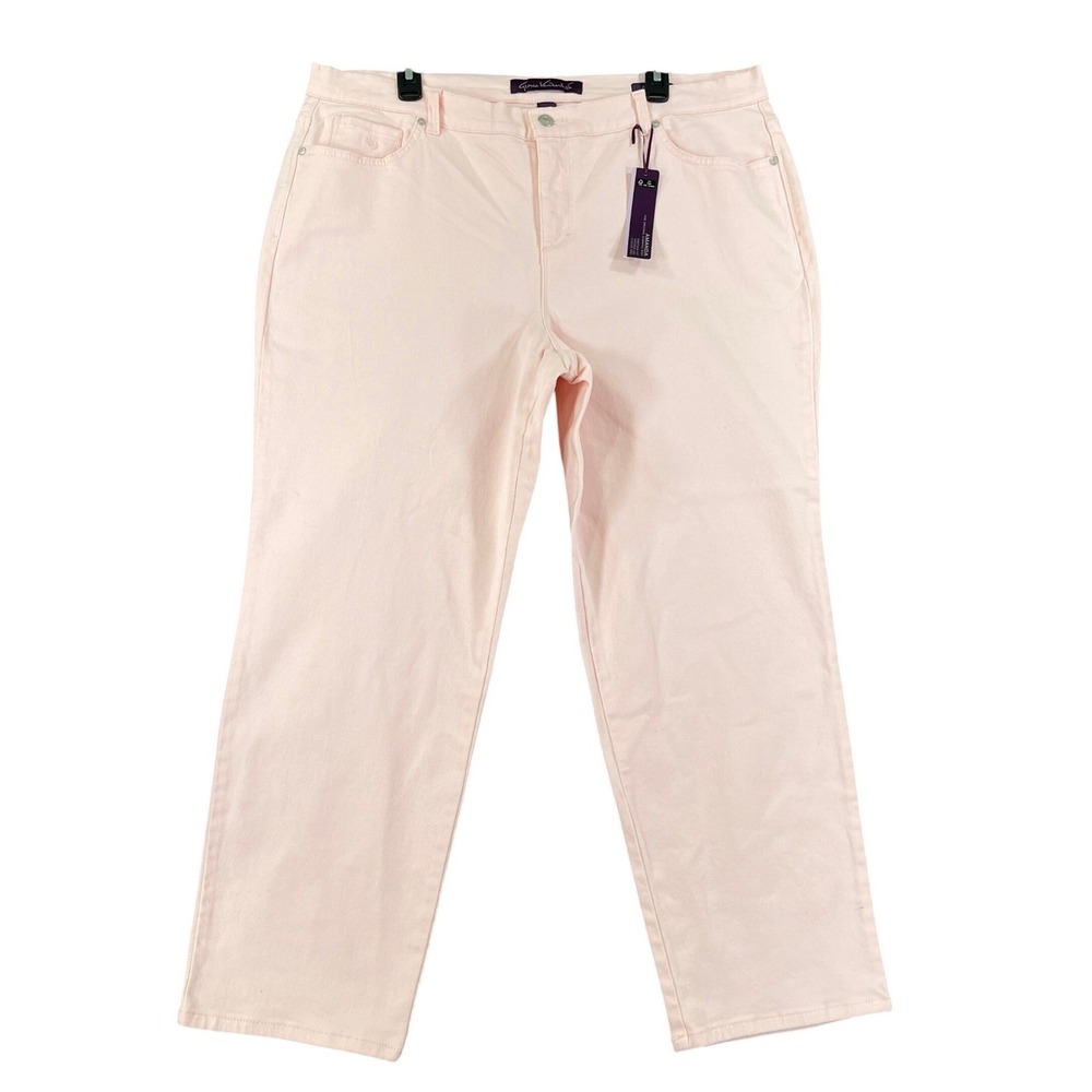 Gloria Vanderbilt Amanda Slimming Jeans Womens 18WS Pink Tapered Leg Casual